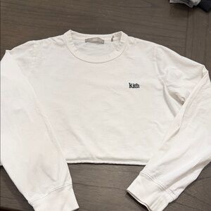 Kith White Cropped Long Sleeve Tee